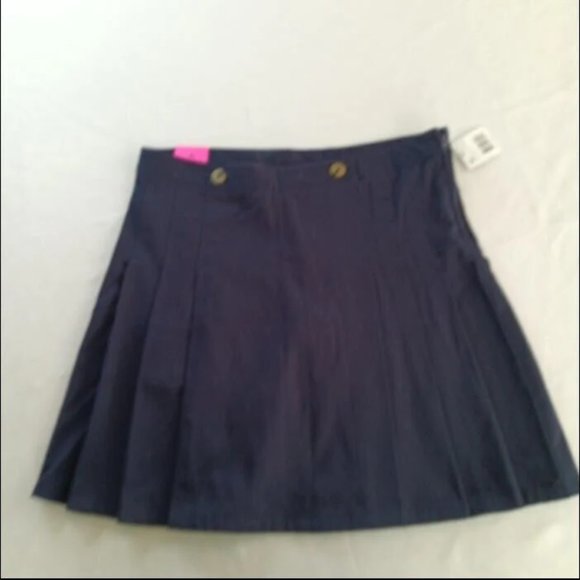 Vintage (NWT) French Toast Navy Pleated Above/At Knee Skirt Size 16 (Pristine) - Picture 8 of 9